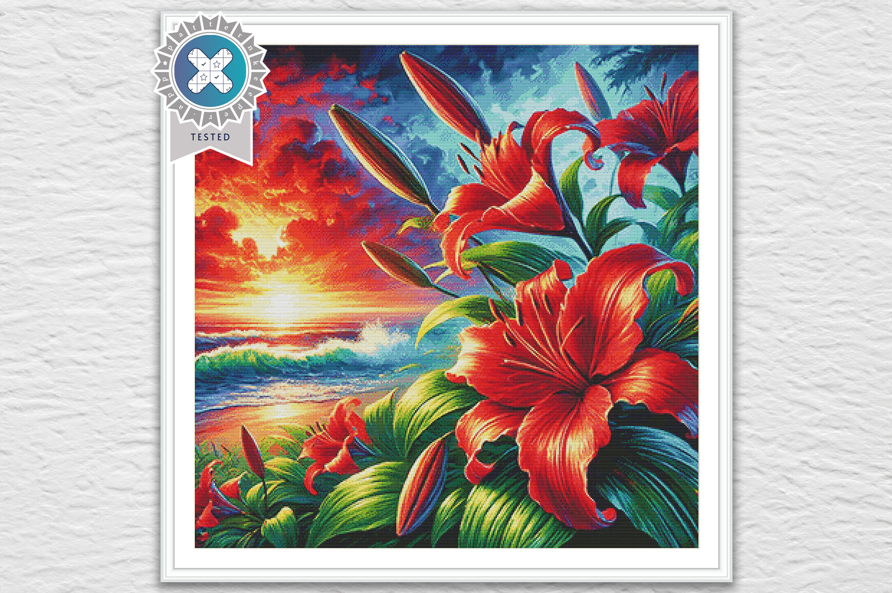 Beach Lilies Cross Stitch Pattern PDF