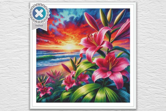 Beach Lilies Cross Stitch Pattern PDF