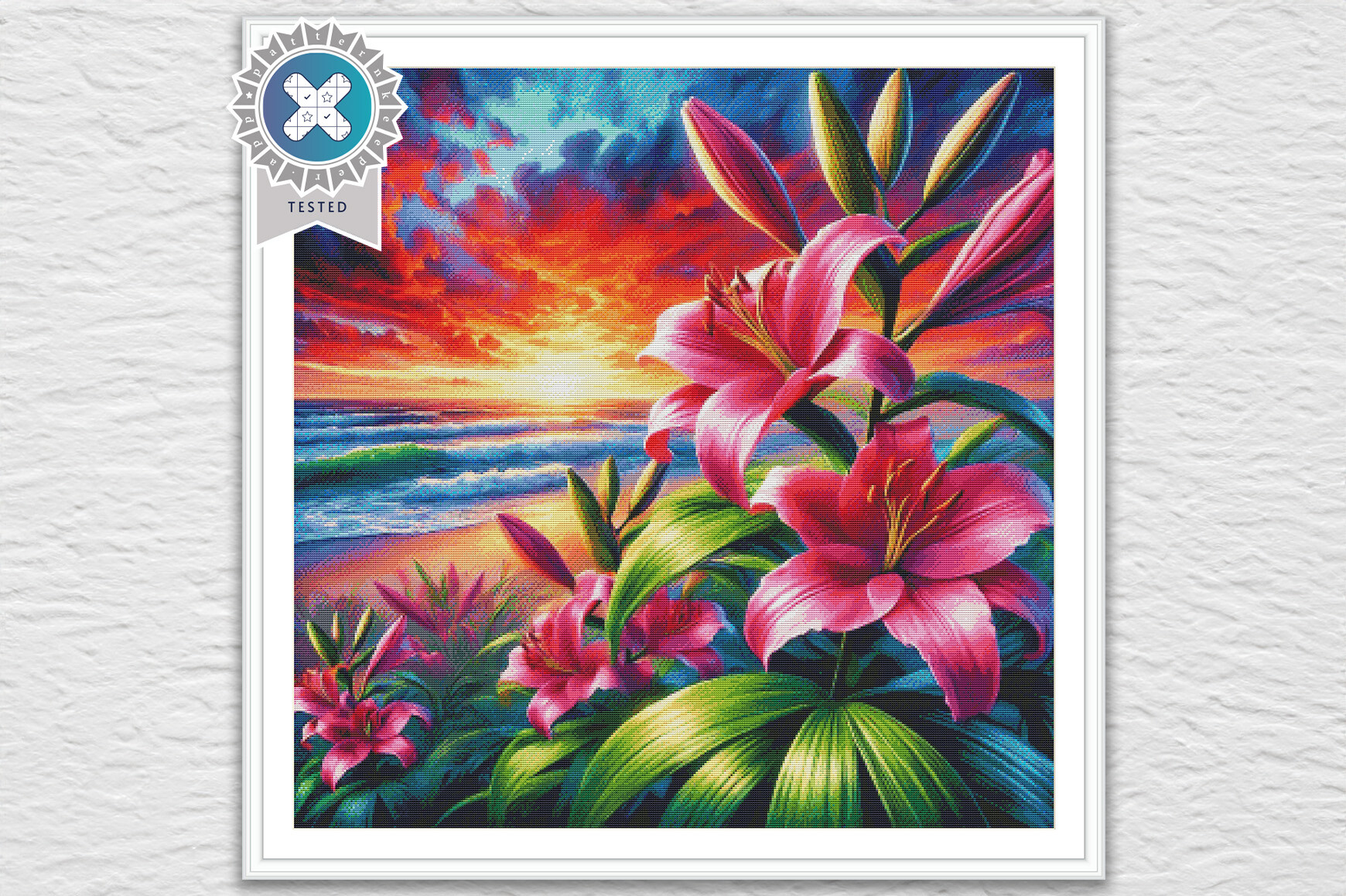 Beach Lilies Cross Stitch Pattern PDF