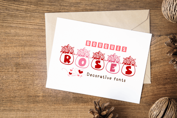 Bouquet Roses Font PNG with transparent background - Preview 2