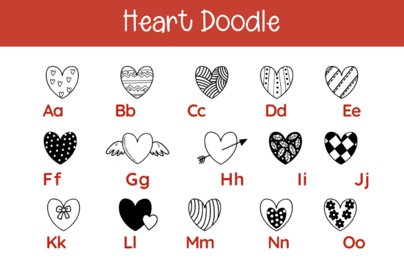 Heart Doodle Font - Preview 1