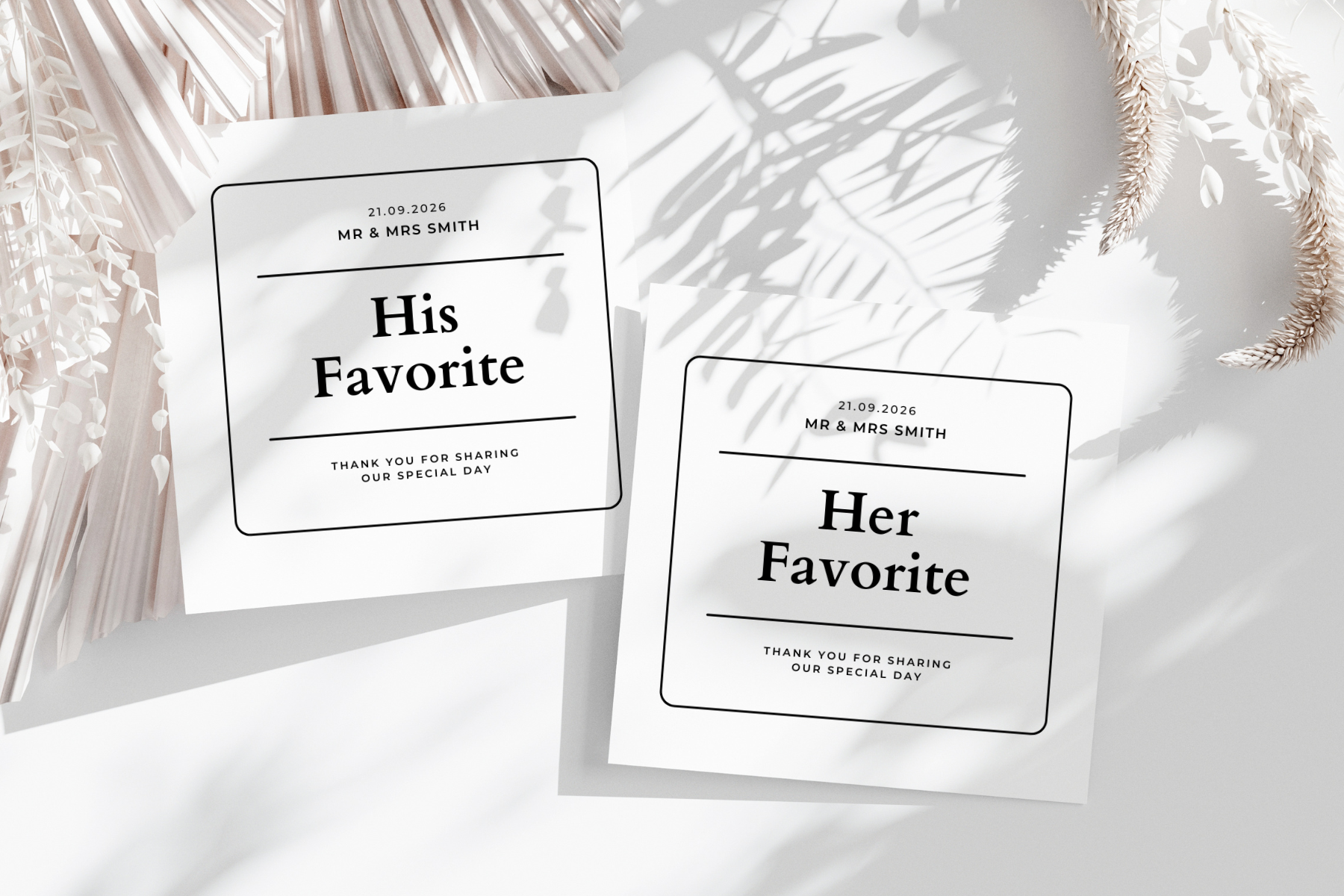 His and Her Favorite Favor Tag Template
