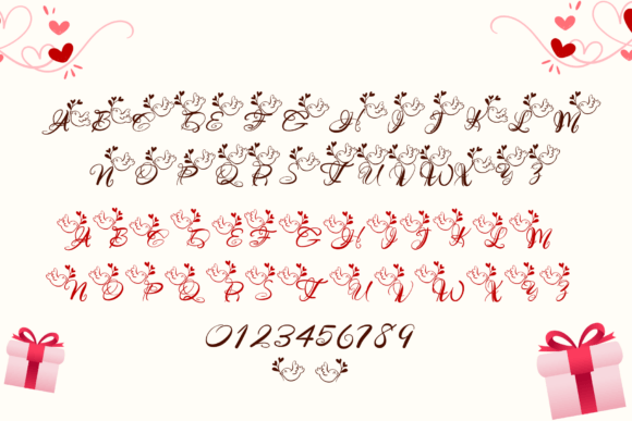Love Bird Font PNG with transparent background - Preview 5