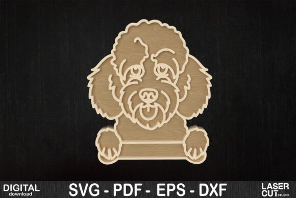 Poodle Outline Laser Cut Design · Creative Fabrica
