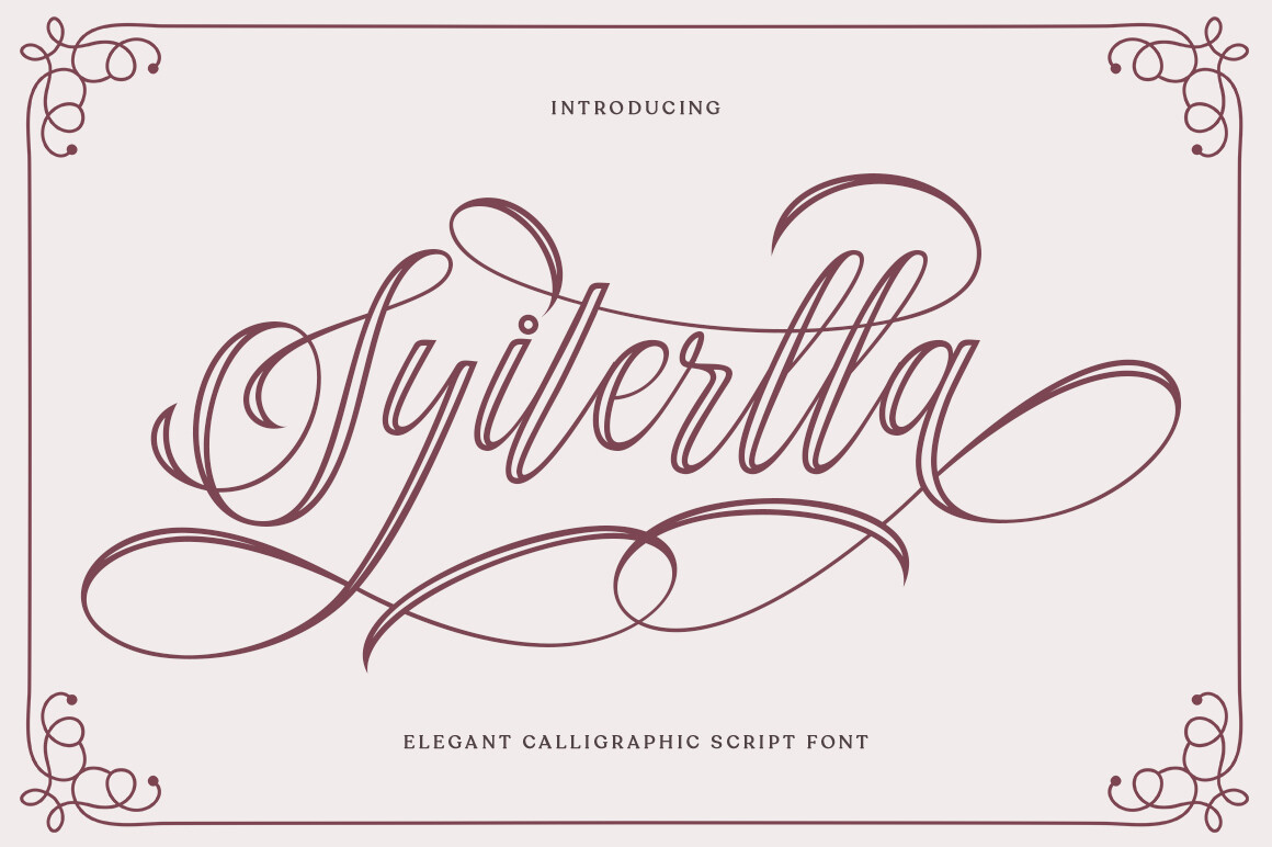 Syiterlla Outline preview - delicate thin hollow handwritten script