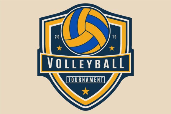 Volleyball Logo Design, Sports Emblem Gráfico Logotipos Por RAY N RAC