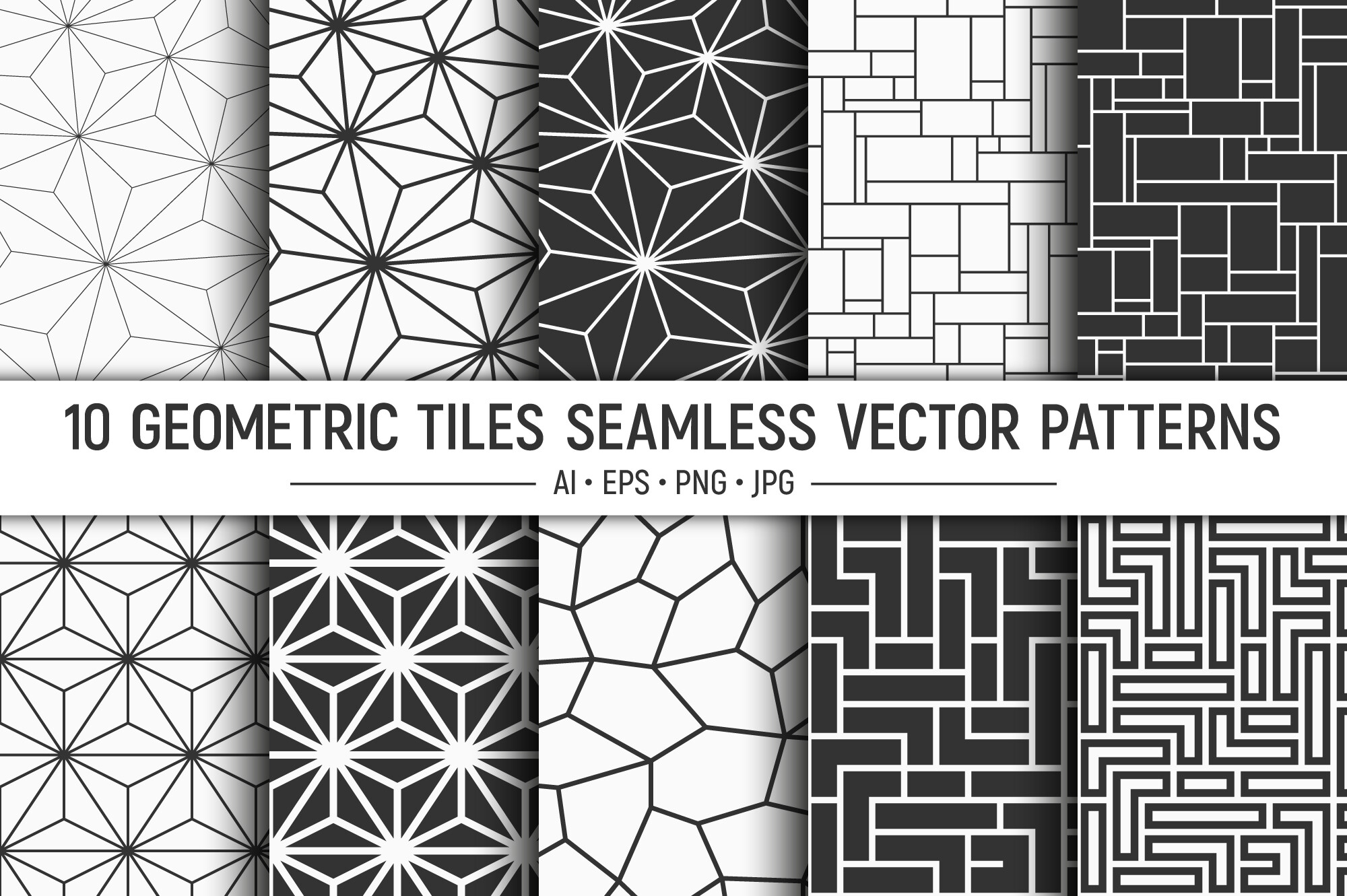 10 Geometric Seamless Vector Patterns Graphic by AVK graphics ...