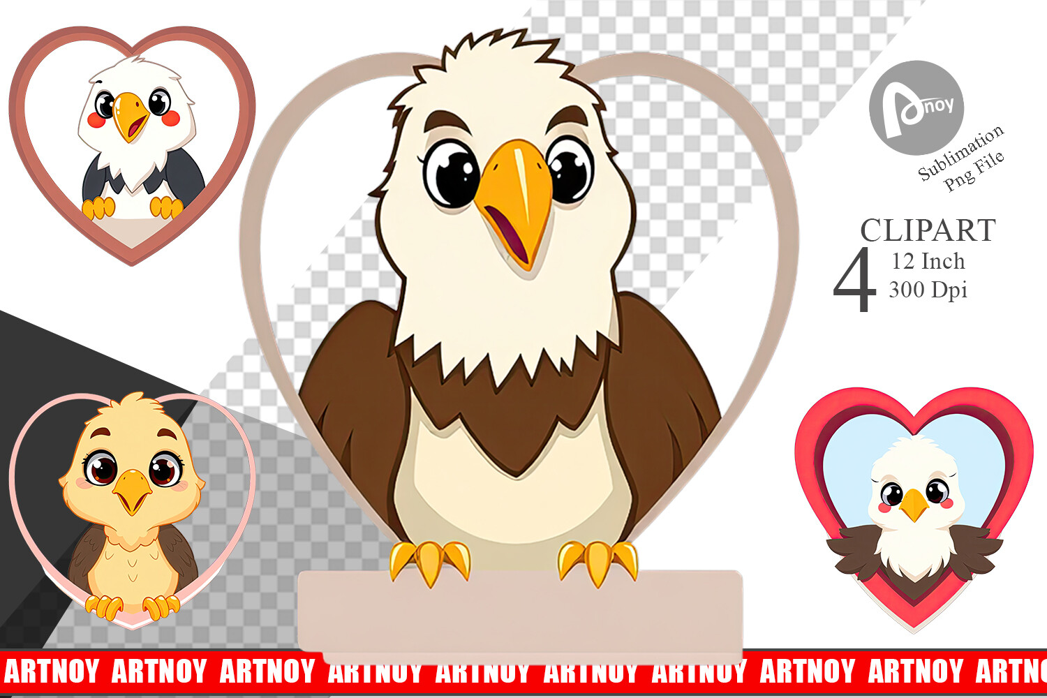 Clipart Heart Eagle Graphic by Artnoy · Creative Fabrica