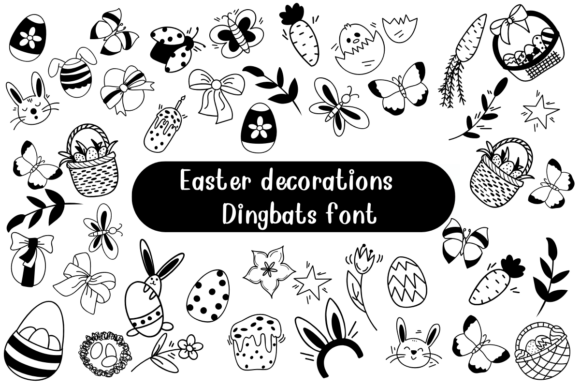 Preview of Easter Decorations dingbat font