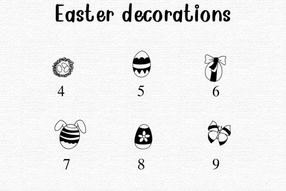 Easter Decorations Font PNG with transparent background - Preview 3