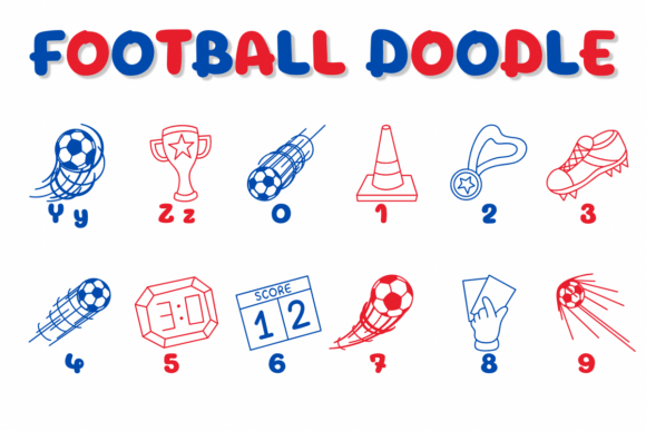 Football Doodle Font - Preview 3