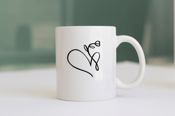 Heart Line Art Font PNG with transparent background - Preview 5