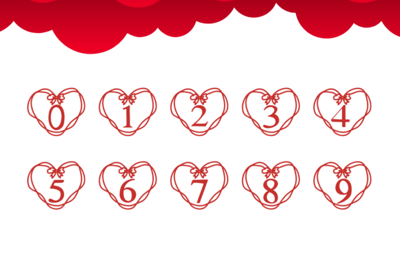 Ribbon Heart Font PNG with transparent background - Preview 2