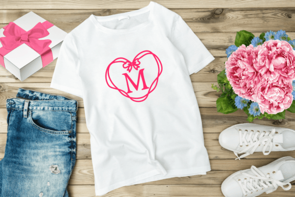 Ribbon Heart Font PNG with transparent background - Preview 3