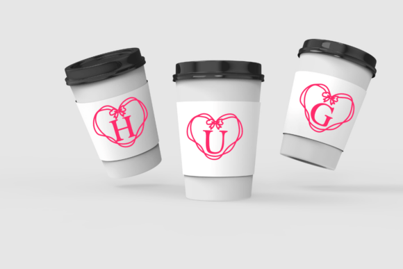 Ribbon Heart Font PNG with transparent background - Preview 4