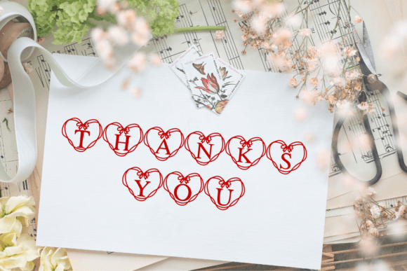 Ribbon Heart Font PNG with transparent background - Preview 5