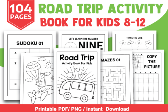 Road Trip Activity Book for Kids Gráfico Materiales didácticos Por little learners loom