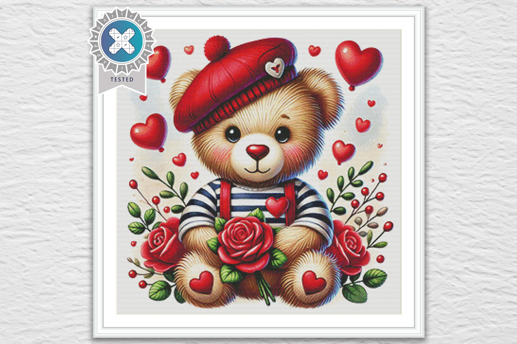 Valentine's Bear Cross Stitch Pattern