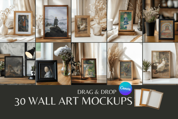30 Wall Art Mockups - Canva Templates