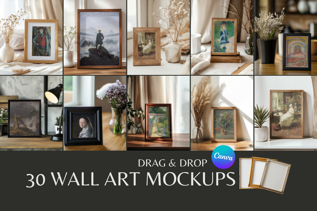 30 Wall Art Mockups - Canva Templates