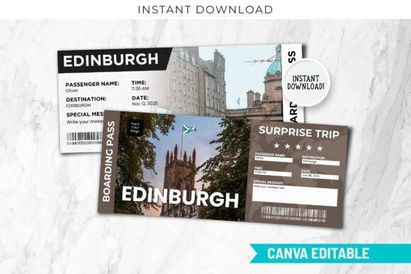 Custom Edinburgh Boarding Pass Template