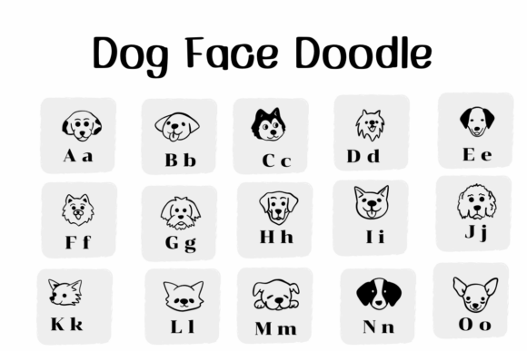 Dog Face Doodle Font - Preview 1