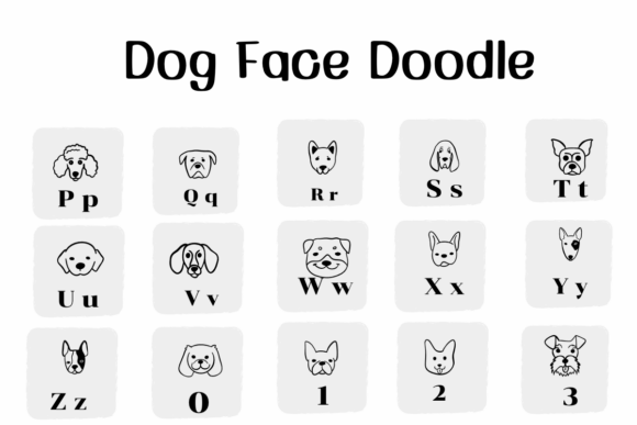 Dog Face Doodle Font - Preview 2
