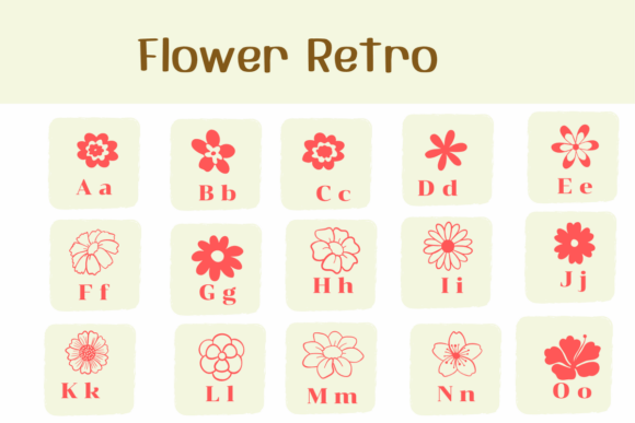 Flower Retro Font - Preview 1