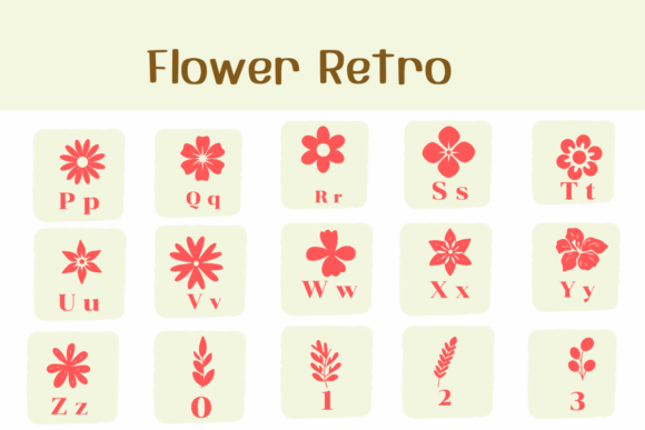 Flower Retro Font - Preview 2