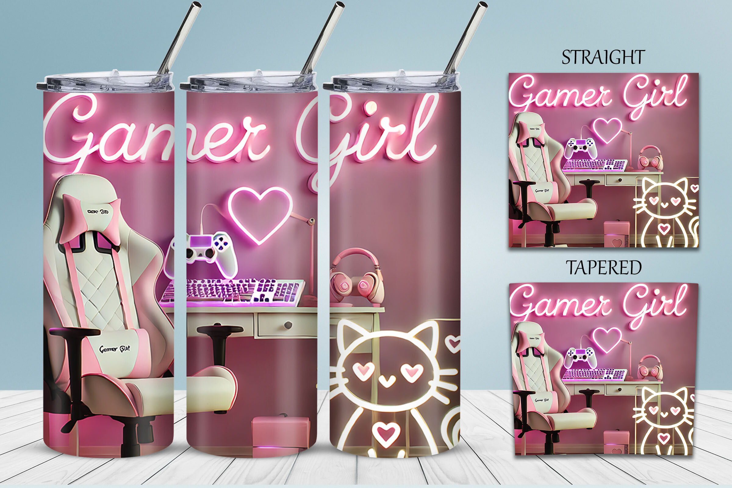 Gamer Girl Setup Tumbler Wrap Design Graphic by InspiredLayouts ...