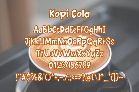 Kopi Cola Font PNG with transparent background - Preview 1