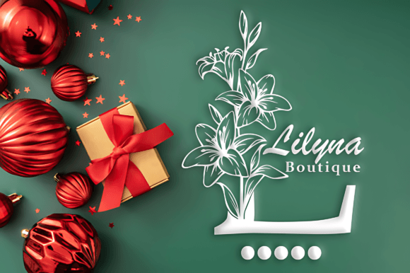 Lily Christmas Monogram Font PNG with transparent background - Preview 1