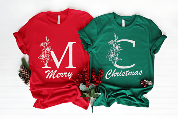 Lily Christmas Monogram Font PNG with transparent background - Preview 2