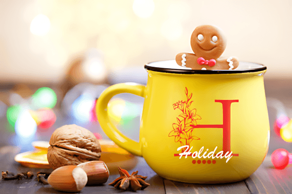 Lily Christmas Monogram Font PNG with transparent background - Preview 3
