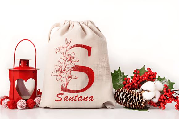 Lily Christmas Monogram Font PNG with transparent background - Preview 4