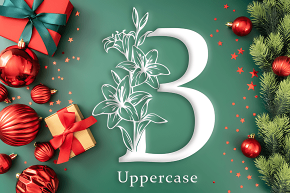 Lily Christmas Monogram Font PNG with transparent background - Preview 5