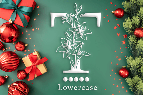 Lily Christmas Monogram Font PNG with transparent background - Preview 6