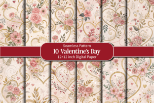 Seamless Valentine’s Day Digital Paper Graphic by Design Store ...