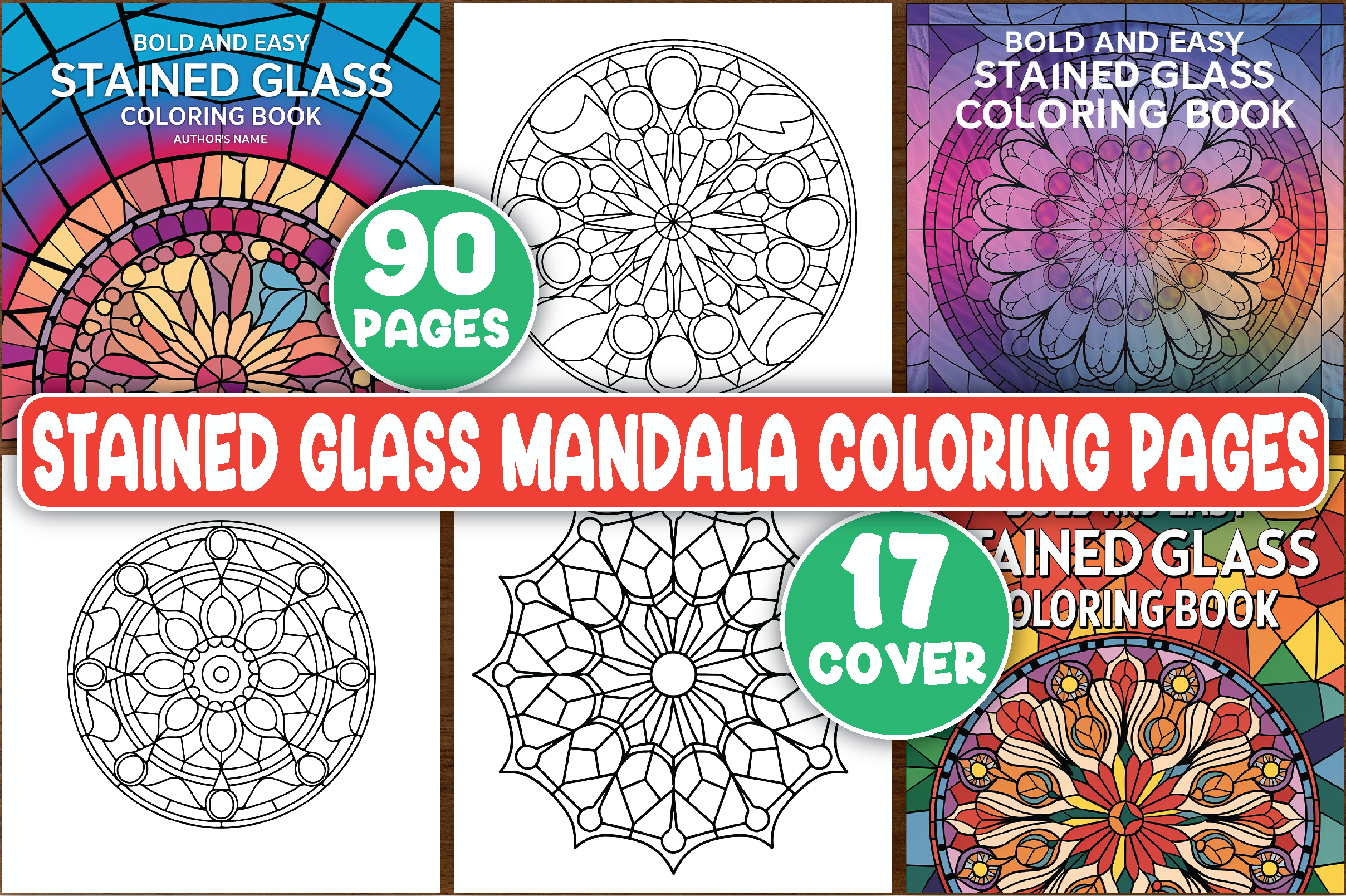 Stained Glass Mandala Coloring Pages
