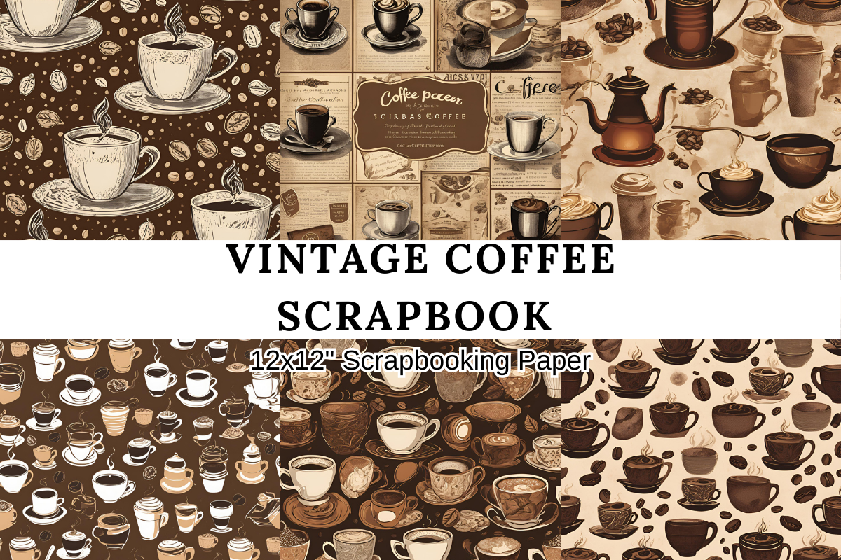 Vintage Coffee Scrapbook Paper Graphic by Jacky Studio · Creative Fabrica