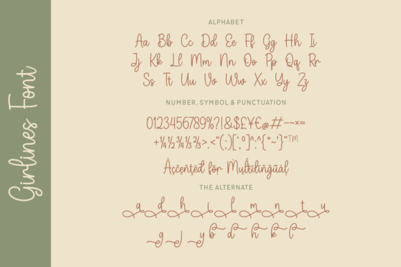 Girlines Font PNG with transparent background - Preview 1