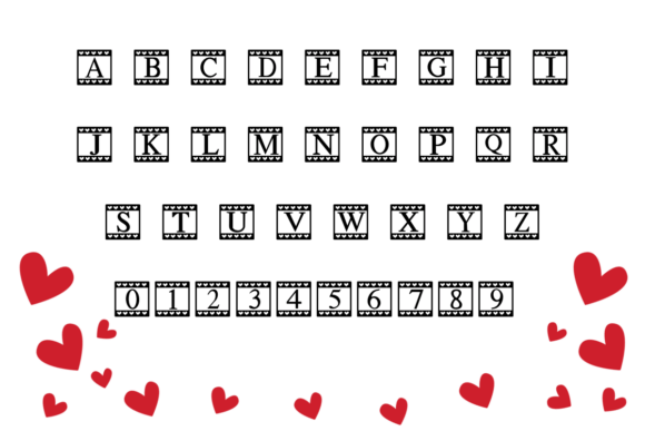 Heart Frame Font - Preview 1