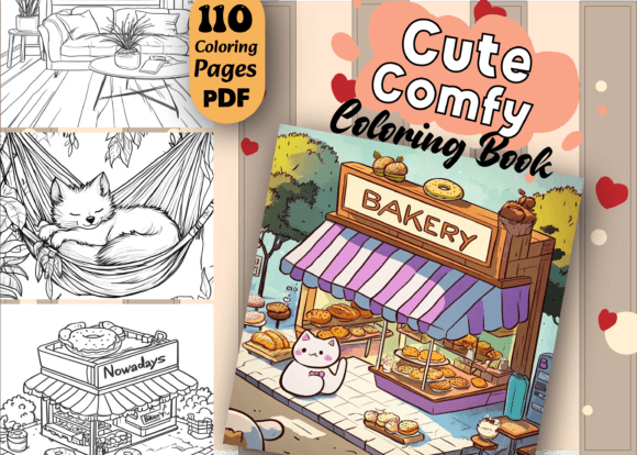 Little Corner Cute Comfy Coloring Book