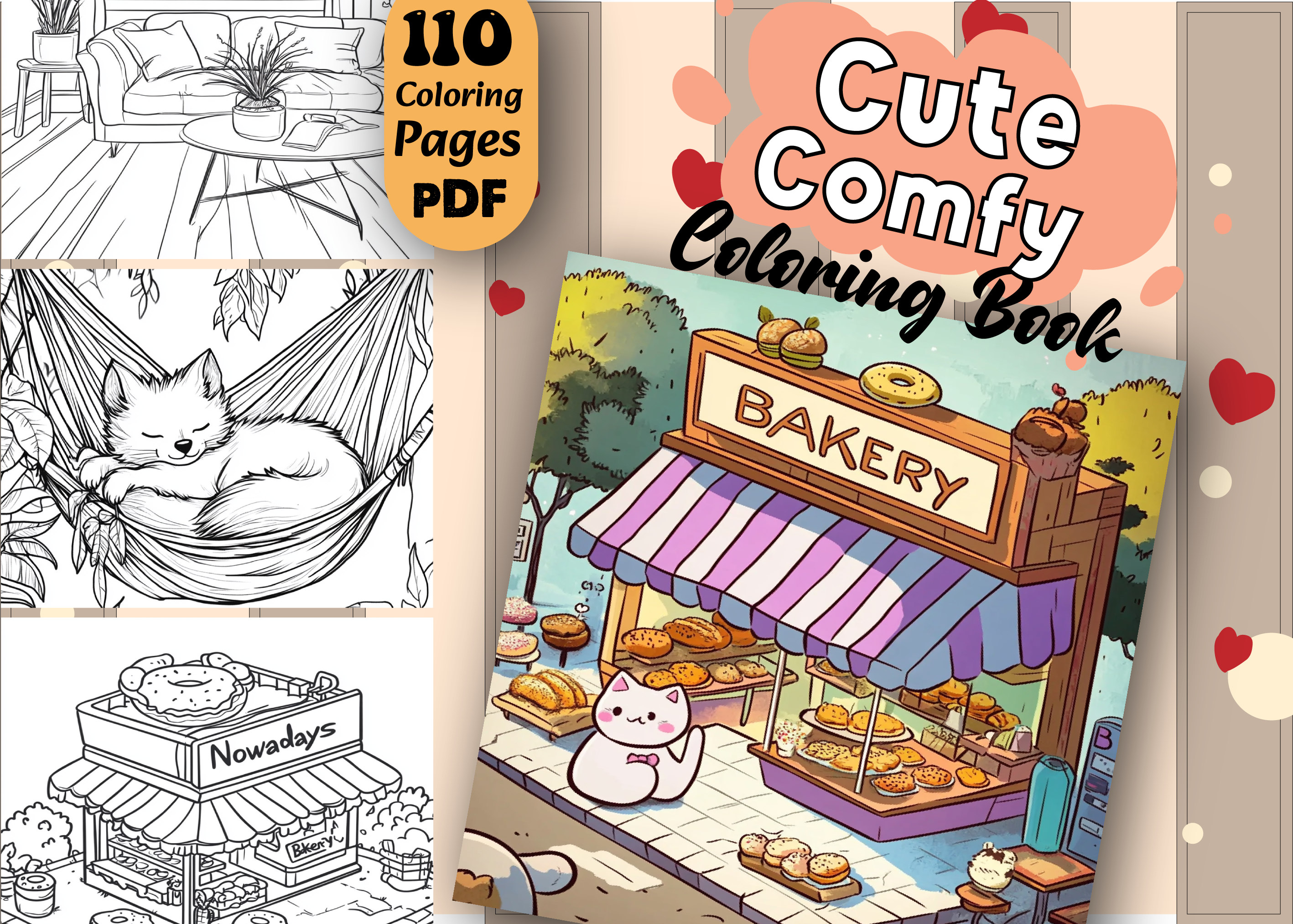 Little Corner Cute Comfy Coloring Book