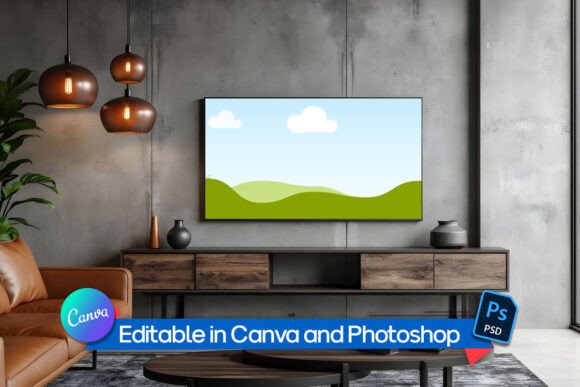 Living Room TV Frame Mockup