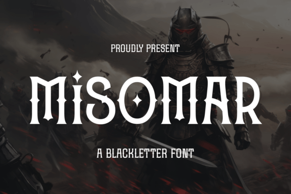 Preview specimen of Misomar blackletter font