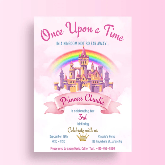 Princess Birthday Invitation Girl Prince