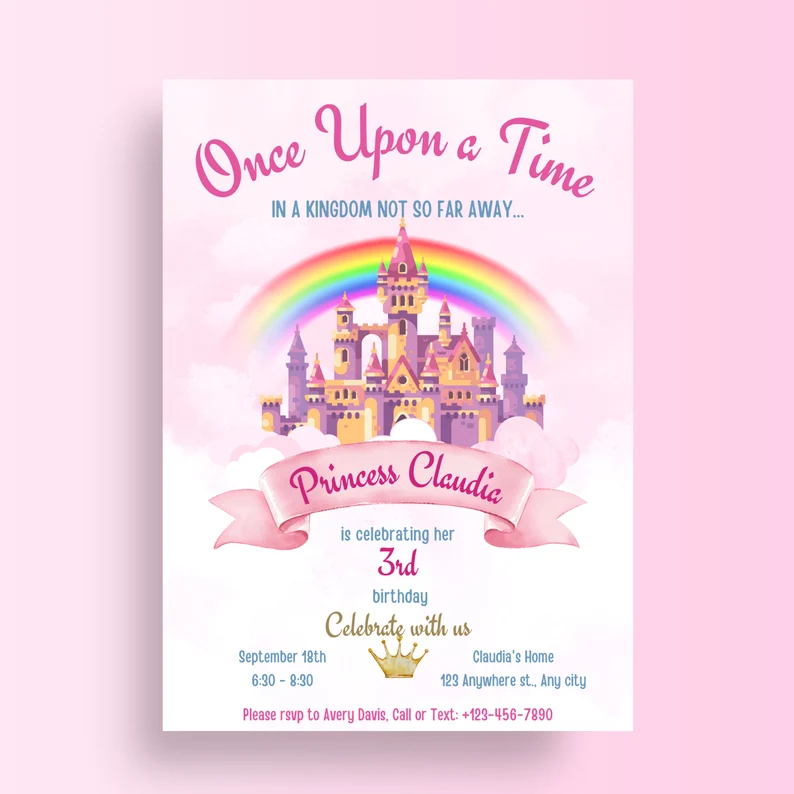 Princess Birthday Invitation Girl Prince