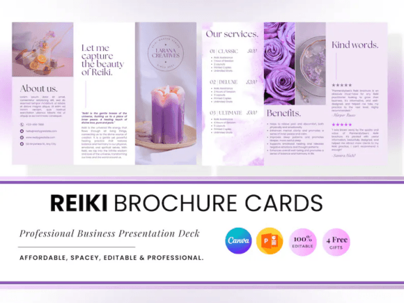 Reiki Brochure Canva Cards, Reiki Info