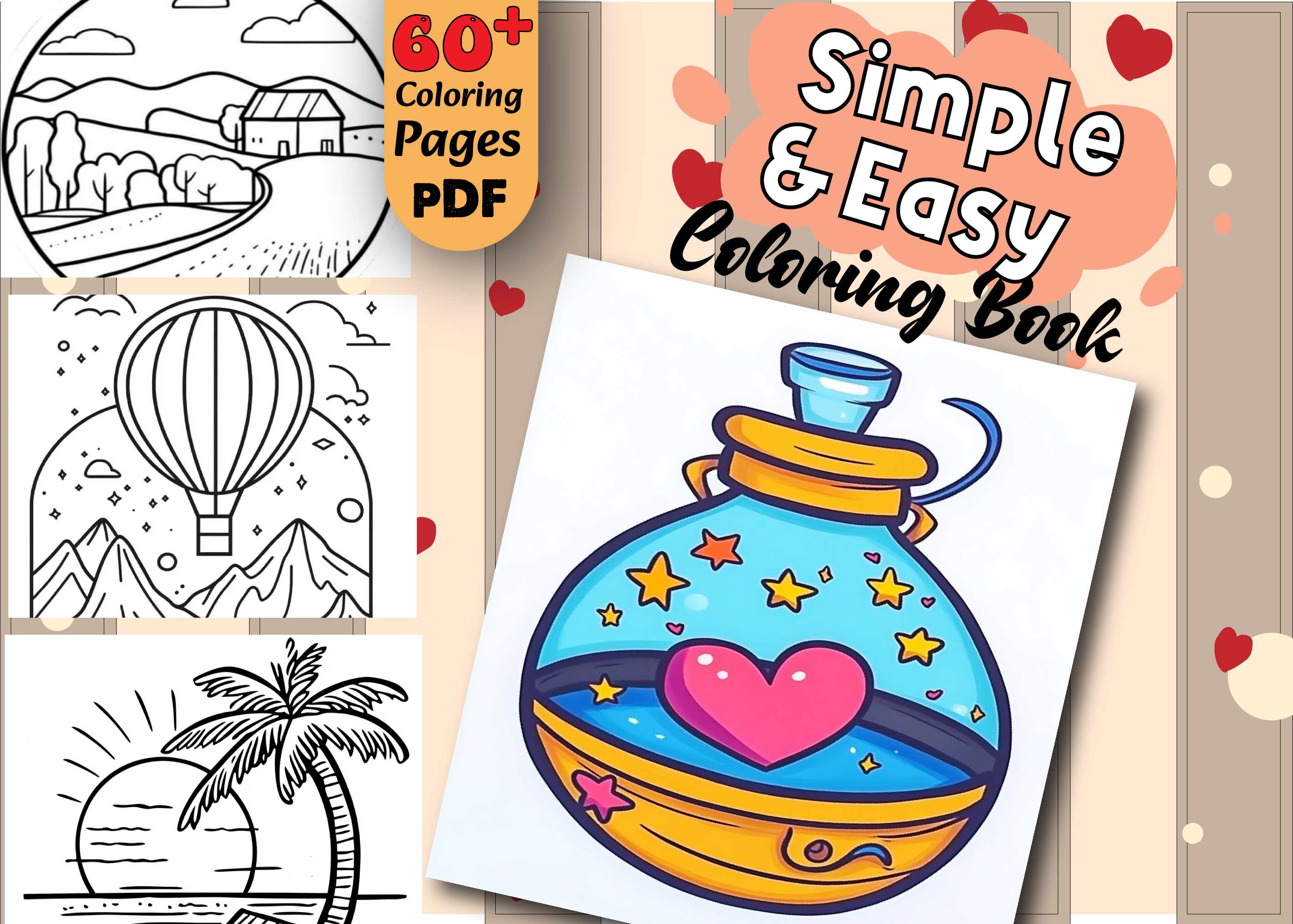 Simple Art Bold & Easy Coloring Pages